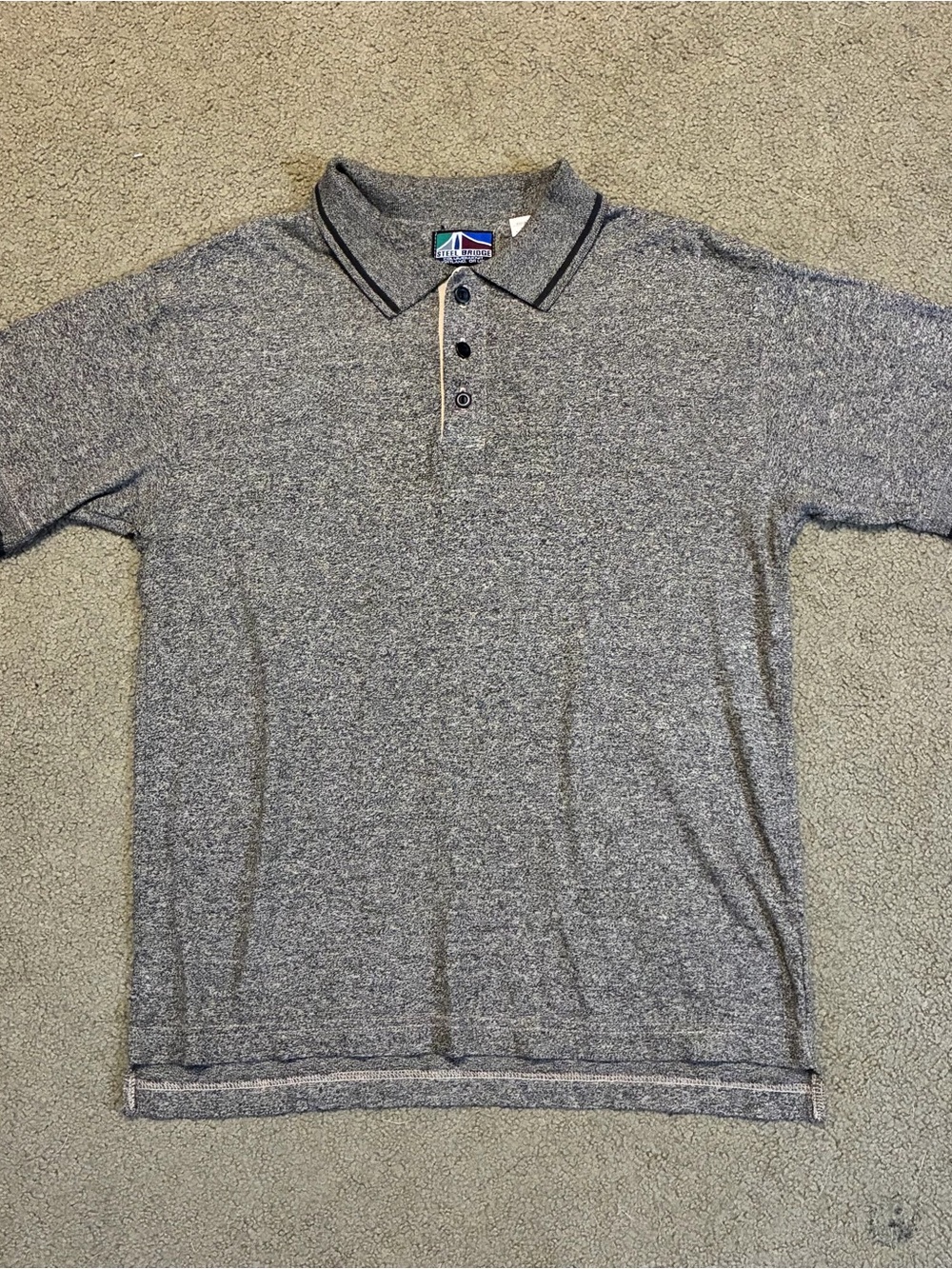 Vintage Steel Bridge Columbia Knit Men’s Polo Shirt Portland OR USA Top Sz SM